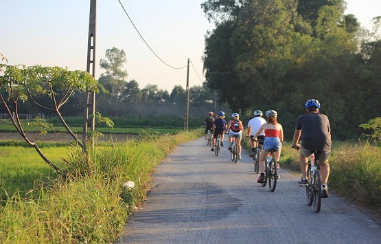 Hanoi Bicycle To Red River Island Countryside