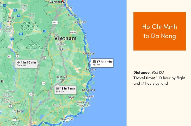 Distance From Ho Chi Minh City To Da Nang